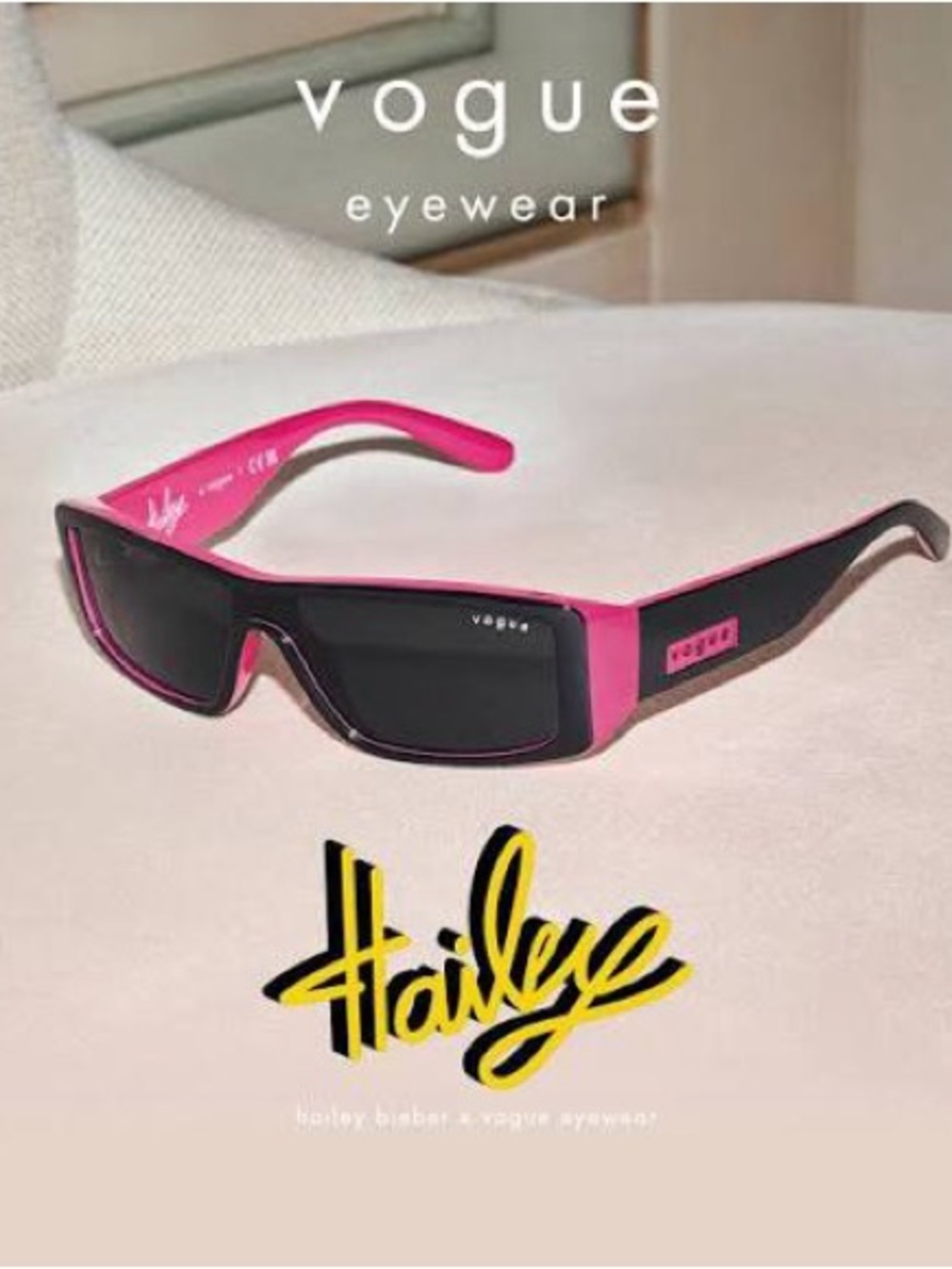 Vogue Pink and Black Sunglasses - Hailey Collection